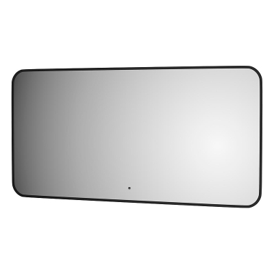 Зеркало Defesto Aura 120х60 DF 2968RH с подсветкой 34W-4500K/ИК - выключатель/Нейтральный белый свет/Черная рама