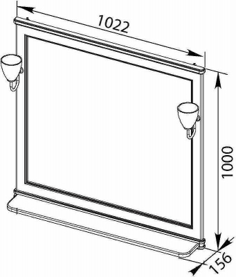 Зеркало Aquanet Валенса 100 180290 Белое