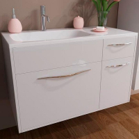 Тумба с раковиной Эстет Barcelona 90 L ФР-00003593 подвесная Белая, купить, цена, заказать, магазин, доставка, скидка, промокод, купить, цена, заказать, магазин, доставка, скидка, промокод