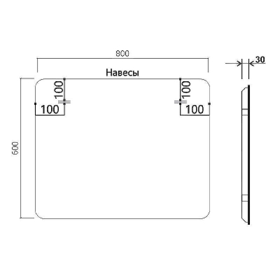 Зеркало Vincea 80 VLM-3MA800-2 с подсветкой c сенсорным выключателем, диммером и антизапотеванием