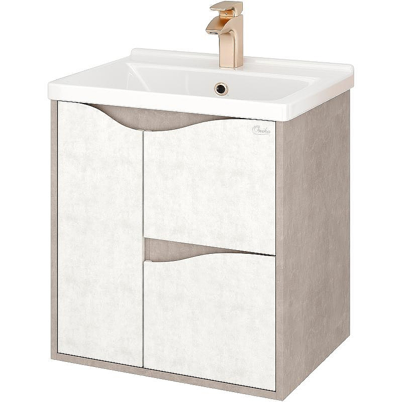 Тумба под раковину Onika Брендон 60.13 106138 подвесная Камень светлый Бетон крем, купить, цена, заказать, магазин, доставка, скидка, промокод, купить, цена, заказать, магазин, доставка, скидка, промокод