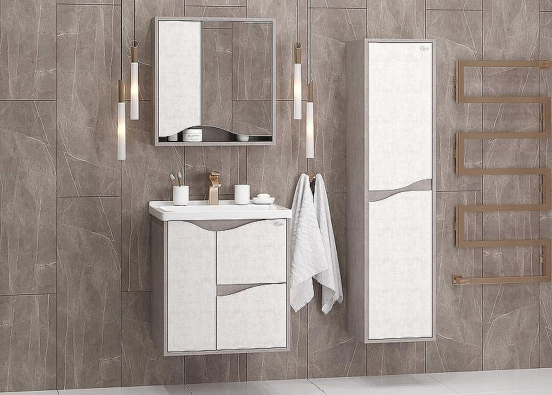 Тумба под раковину Onika Брендон 60.13 106138 подвесная Камень светлый Бетон крем, купить, цена, заказать, магазин, доставка, скидка, промокод, купить, цена, заказать, магазин, доставка, скидка, промокод