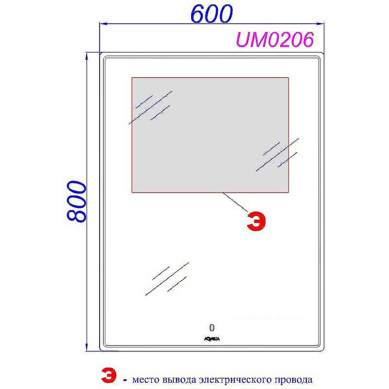 Зеркало Aqwella UM 60 UM0206 с подсветкой с сенсорным выключателем, купить, цена, заказать, магазин, доставка, скидка, промокод, купить, цена, заказать, магазин, доставка, скидка, промокод