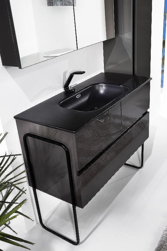 Тумба под раковину Boheme Armadi Art Vallessi 80 837-080-A glossy подвесная Антрацит глянец, купить, цена, заказать, магазин, доставка, скидка, промокод, купить, цена, заказать, магазин, доставка, скидка, промокод