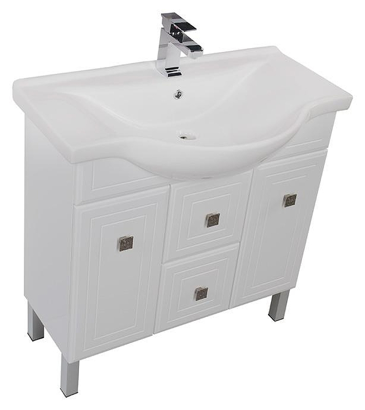 Тумба под раковину Aquanet Стайл 85 181502 Белая, купить, цена, заказать, магазин, доставка, скидка, промокод, купить, цена, заказать, магазин, доставка, скидка, промокод