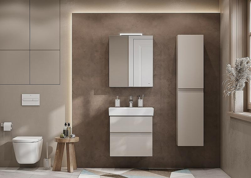 Зеркальный шкаф Roca Oleta 60 R A857646515 с подсветкой Капучино, купить, цена, заказать, магазин, доставка, скидка, промокод, купить, цена, заказать, магазин, доставка, скидка, промокод