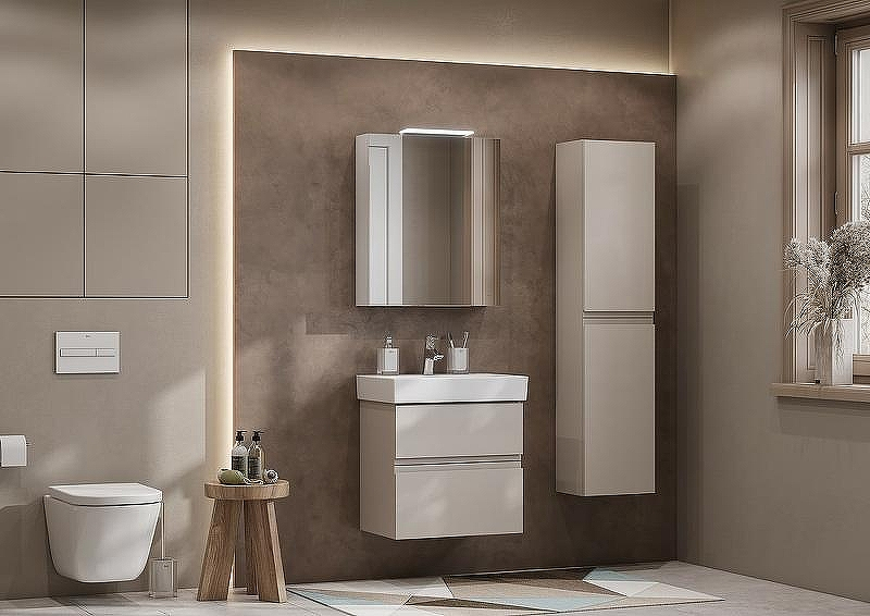 Зеркальный шкаф Roca Oleta 60 R A857646515 с подсветкой Капучино, купить, цена, заказать, магазин, доставка, скидка, промокод, купить, цена, заказать, магазин, доставка, скидка, промокод