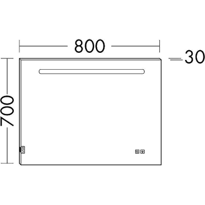 Зеркало Burgbad Lin20 80 SIIX080 с подсветкой с подогревом с сенсорным выключателем