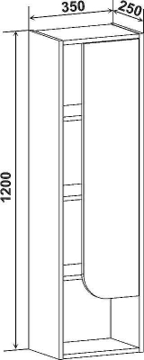 Шкаф пенал DIWO Самара 35 R SAM.P.35/P/DS подвесной Дуб скандинавский