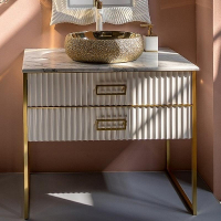 Тумба под раковину Boheme Armadi Art Monaco 80 867-080-WG Белая глянец Золото, купить, цена, заказать, магазин, доставка, скидка, промокод, купить, цена, заказать, магазин, доставка, скидка, промокод