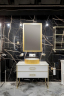 Тумба под раковину Boheme Armadi Art Monaco 80 867-080-WG Белая глянец Золото, купить, цена, заказать, магазин, доставка, скидка, промокод, купить, цена, заказать, магазин, доставка, скидка, промокод