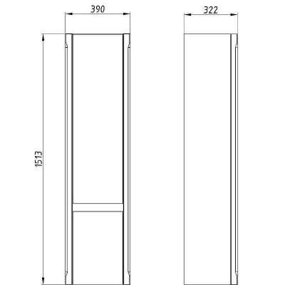 Шкаф пенал ASB-Woodline Лорена 40 12211 подвесной Серый
