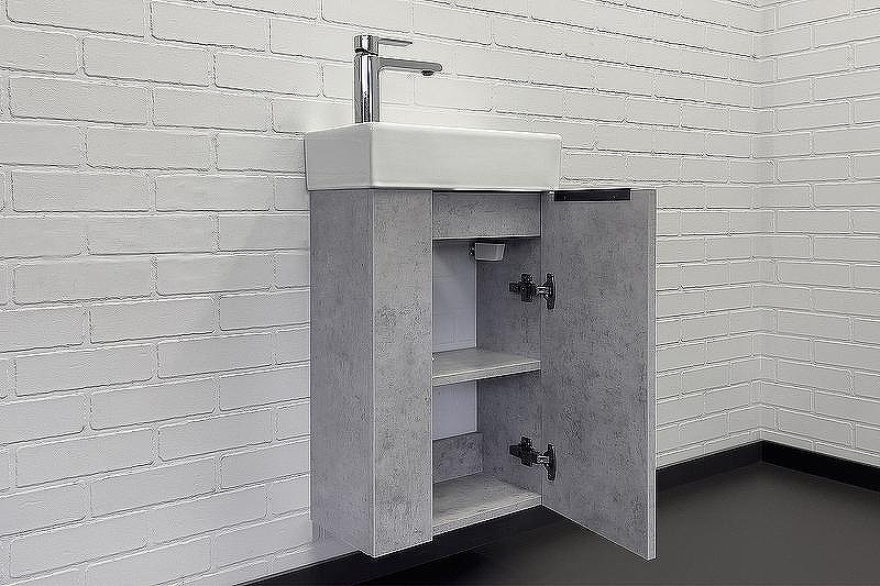 Тумба с раковиной Comforty Асти 40 00-00013669 подвесная Бетон светлый, купить, цена, заказать, магазин, доставка, скидка, промокод, купить, цена, заказать, магазин, доставка, скидка, промокод