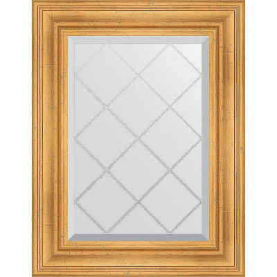 Зеркало Evoform Exclusive-G 76х59 BY 4030 с гравировкой в багетной раме - Травленое золото 99