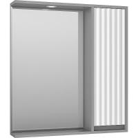 Зеркало со шкафом Brevita Balaton 75 R BAL-04075-01-01П с подсветкой Белое матовое Серое матовое, купить, цена, заказать, магазин, доставка, скидка, промокод, купить, цена, заказать, магазин, доставка, скидка, промокод