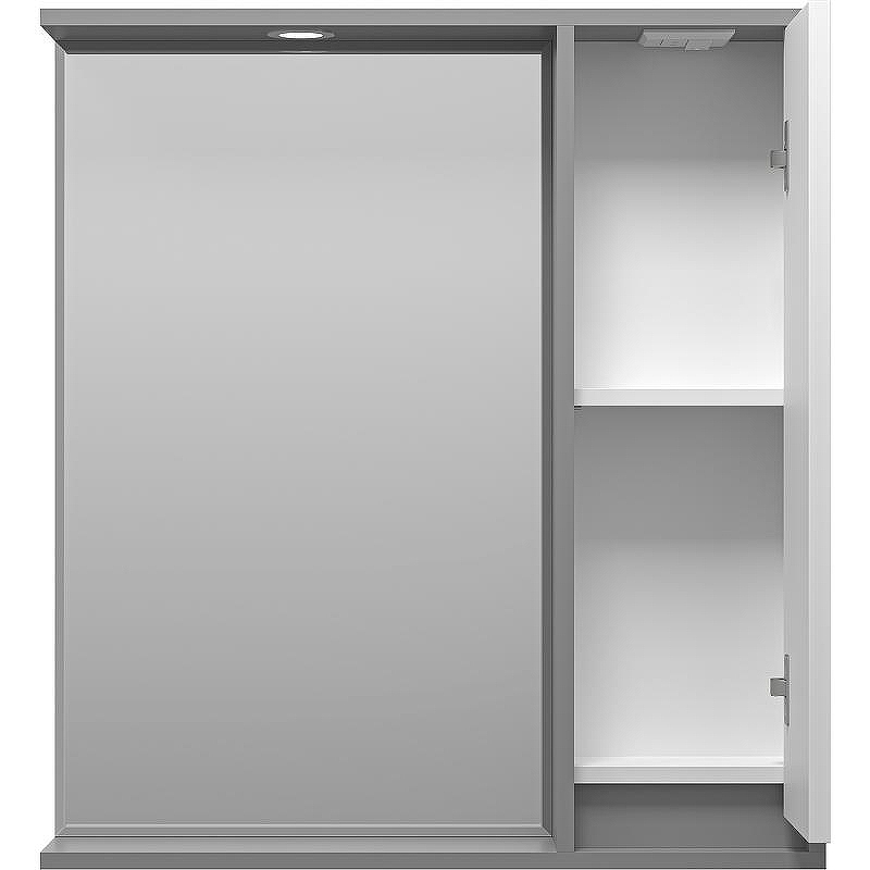 Зеркало со шкафом Brevita Balaton 75 R BAL-04075-01-01П с подсветкой Белое матовое Серое матовое, купить, цена, заказать, магазин, доставка, скидка, промокод, купить, цена, заказать, магазин, доставка, скидка, промокод