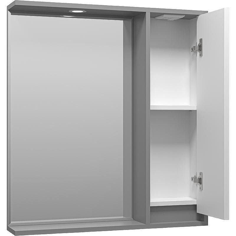 Зеркало со шкафом Brevita Balaton 75 R BAL-04075-01-01П с подсветкой Белое матовое Серое матовое, купить, цена, заказать, магазин, доставка, скидка, промокод, купить, цена, заказать, магазин, доставка, скидка, промокод