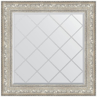 Зеркало Evoform Exclusive-G 90х90 BY 4340 с гравировкой в багетной раме - Виньетка серебро 109, купить, цена, заказать, магазин, доставка, скидка, промокод, купить, цена, заказать, магазин, доставка, скидка, промокод
