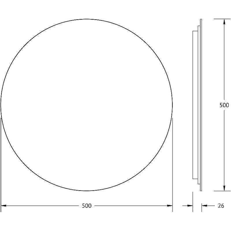 Зеркало Defesto Opti 50x50 DF 2842R с подсветкой 12W-4500К/ИК - выключатель/Нейтральный белый свет, купить, цена, заказать, магазин, доставка, скидка, промокод, купить, цена, заказать, магазин, доставка, скидка, промокод