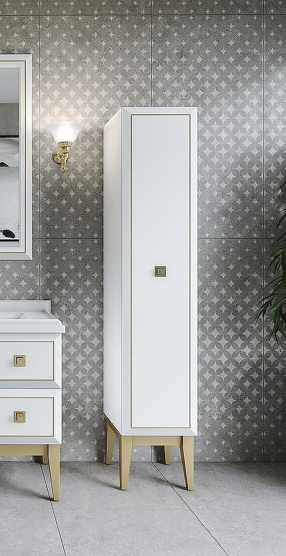 Шкаф пенал Caprigo Metropol 35 13750.25R-021.GLD.00.05/071.20 Белый матовый, купить, цена, заказать, магазин, доставка, скидка, промокод, купить, цена, заказать, магазин, доставка, скидка, промокод