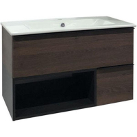 Тумба с раковиной Comforty Франкфурт 90 00004150657 подвесная Дуб шоколадно-коричневый с Белой раковиной, купить, цена, заказать, магазин, доставка, скидка, промокод, купить, цена, заказать, магазин, доставка, скидка, промокод
