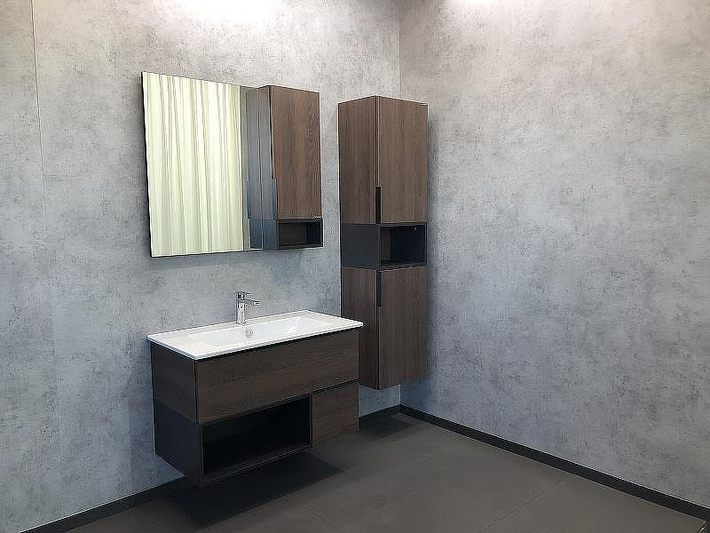 Тумба с раковиной Comforty Франкфурт 90 00004150657 подвесная Дуб шоколадно-коричневый с Белой раковиной, купить, цена, заказать, магазин, доставка, скидка, промокод, купить, цена, заказать, магазин, доставка, скидка, промокод