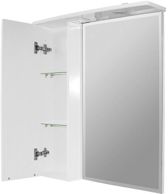 Зеркало со шкафом Mixline Кассиопея 75 L 534973 с подсветкой Белое