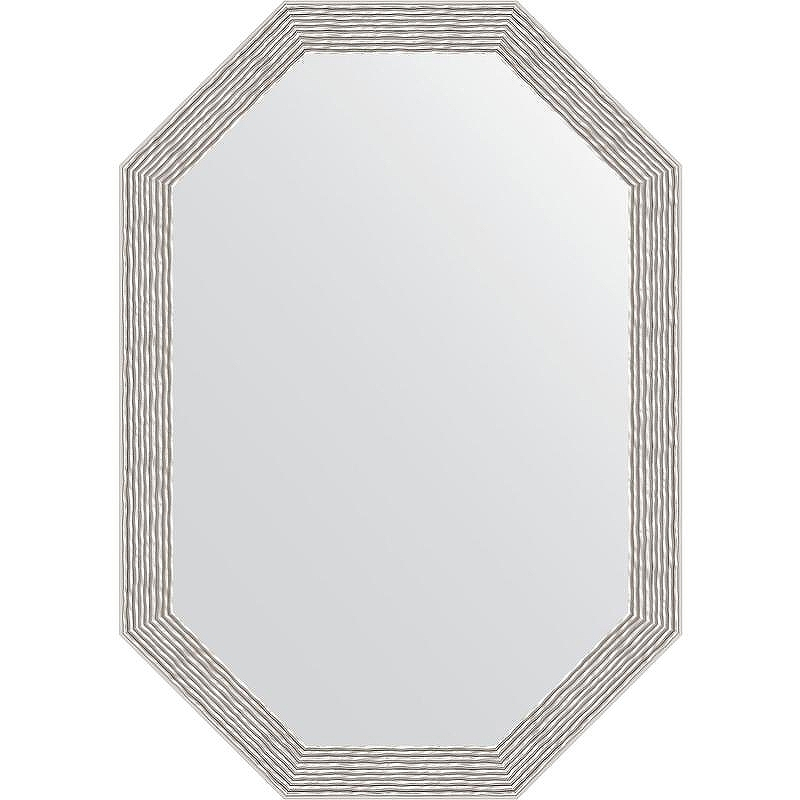 Зеркало Evoform Octagon 48x68 BY 7009 в багетной раме - Волна алюминий 46, купить, цена, заказать, магазин, доставка, скидка, промокод, купить, цена, заказать, магазин, доставка, скидка, промокод