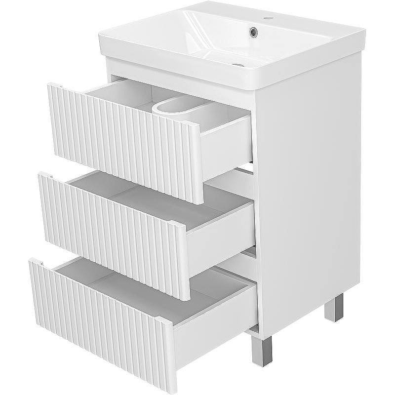 Тумба с раковиной Brevita Victory 60 УТ000024308 Белая матовая, купить, цена, заказать, магазин, доставка, скидка, промокод, купить, цена, заказать, магазин, доставка, скидка, промокод