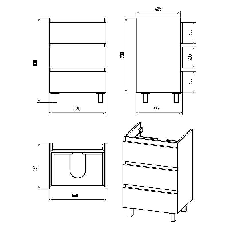 Тумба с раковиной Brevita Victory 60 УТ000024308 Белая матовая, купить, цена, заказать, магазин, доставка, скидка, промокод, купить, цена, заказать, магазин, доставка, скидка, промокод