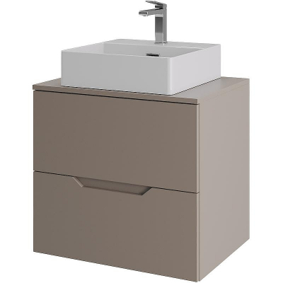 Тумба с раковиной Orange Line 60 Li-60TuLMDF+B04-405W подвесная Латте матовый