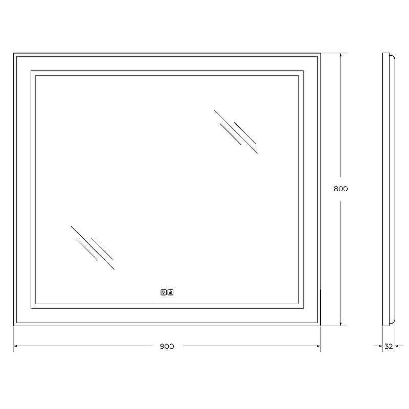 Зеркало BelBagno Kraft 90 SPC-KRAFT-900-800-LED-TCH-WARM с подсветкой Сатин с сенсорным выключателем и подогревом, купить, цена, заказать, магазин, доставка, скидка, промокод, купить, цена, заказать, магазин, доставка, скидка, промокод
