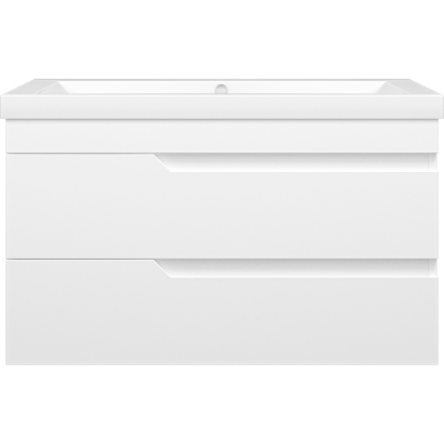 Тумба с раковиной Misty Софт 90 УТ000015048 подвесная Белая глянцевая