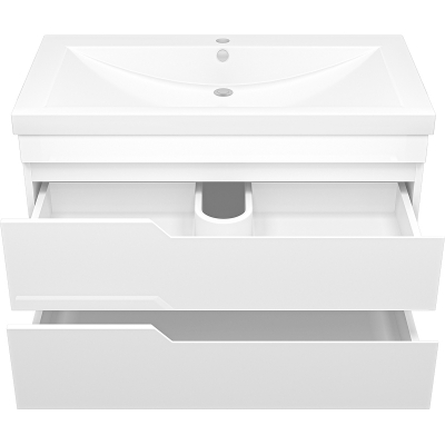 Тумба с раковиной Misty Софт 90 УТ000015048 подвесная Белая глянцевая