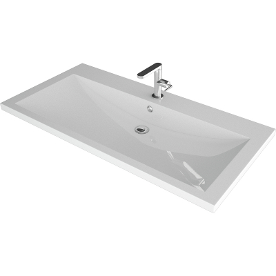 Тумба с раковиной Misty Софт 90 УТ000015048 подвесная Белая глянцевая