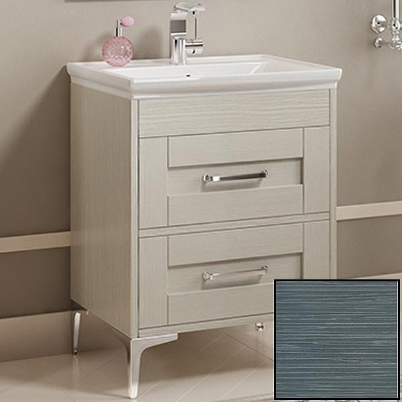 Тумба с раковиной SanVit Прованс 60 kprov060 с фактурой под дерево Шелк Сталь, купить, цена, заказать, магазин, доставка, скидка, промокод, купить, цена, заказать, магазин, доставка, скидка, промокод