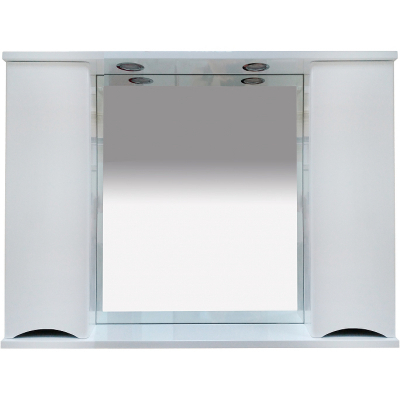Зеркало со шкафом Misty Элвис 105 П-Элв-01105-011 с подсветкой Белое глянцевое