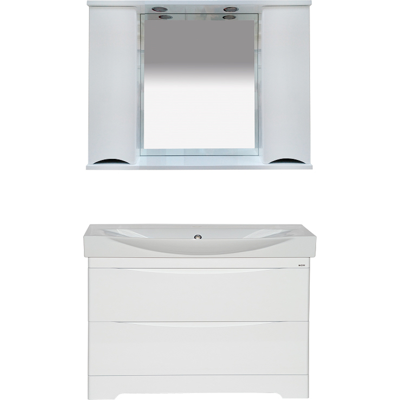 Зеркало со шкафом Misty Элвис 105 П-Элв-01105-011 с подсветкой Белое глянцевое, купить, цена, заказать, магазин, доставка, скидка, промокод, купить, цена, заказать, магазин, доставка, скидка, промокод