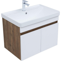 Тумба под раковину Aquanet Оптима 80 344793 подвесная Дуб рустикальный Белый сатин, купить, цена, заказать, магазин, доставка, скидка, промокод, купить, цена, заказать, магазин, доставка, скидка, промокод
