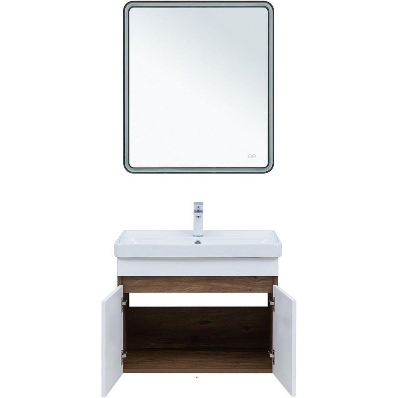 Тумба под раковину Aquanet Оптима 80 344793 подвесная Дуб рустикальный Белый сатин, купить, цена, заказать, магазин, доставка, скидка, промокод, купить, цена, заказать, магазин, доставка, скидка, промокод