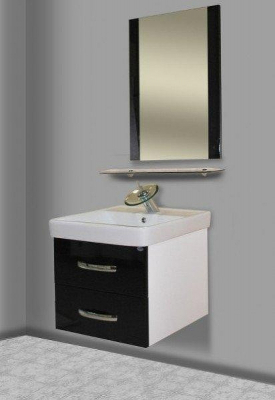 Тумба под раковину Bellezza Рокко 50 4633706000041 подвесная Черная Белая