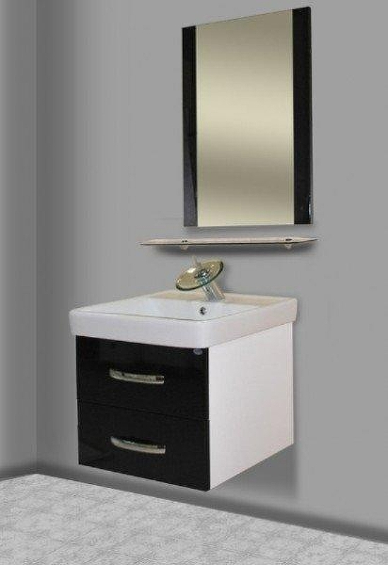Тумба под раковину Bellezza Рокко 50 4633706000041 подвесная Черная Белая, купить, цена, заказать, магазин, доставка, скидка, промокод, купить, цена, заказать, магазин, доставка, скидка, промокод