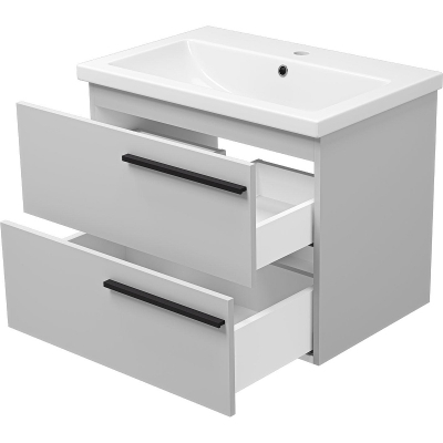 Тумба с раковиной Misty Ненси 70 УТ000015683 подвесная Серая матовая