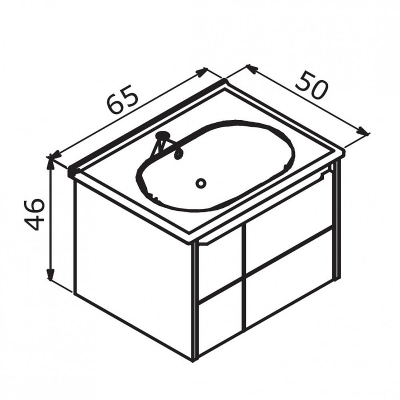 Тумба с раковиной Orka Likya 65 5002494 подвесная цвет Белый матовый