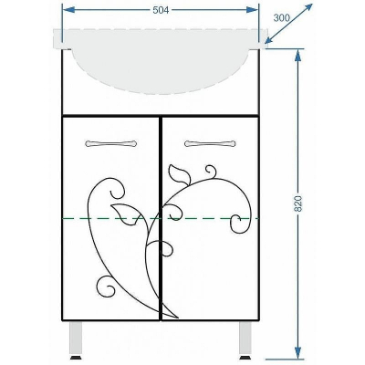 Тумба под раковину Stella Polar Фантазия 55 SP-00000227 Белая