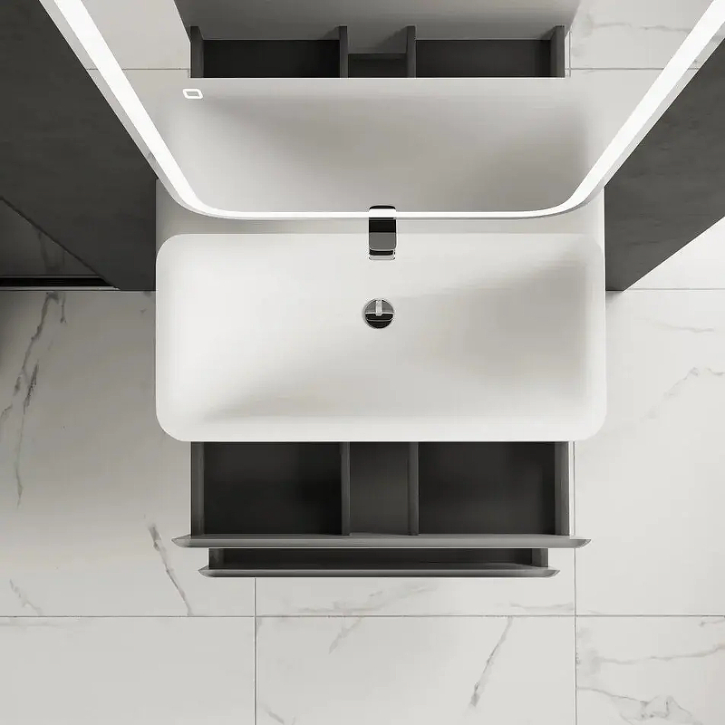 Тумба под раковину AQUAme S4 80 AQM900480GM подвесная цвет Серый, купить, цена, заказать, магазин, доставка, скидка, промокод, купить, цена, заказать, магазин, доставка, скидка, промокод