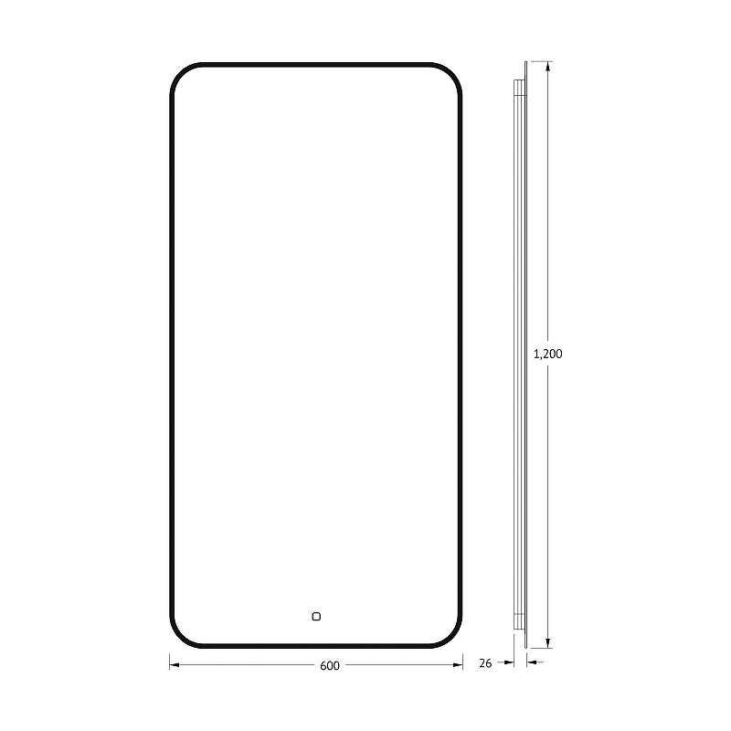 Зеркало Defesto Aura 60х120 DF 2968S с подсветкой 34W-4500K/Сенсорный выключатель/Нейтральный белый свет/Черная рама, купить, цена, заказать, магазин, доставка, скидка, промокод, купить, цена, заказать, магазин, доставка, скидка, промокод