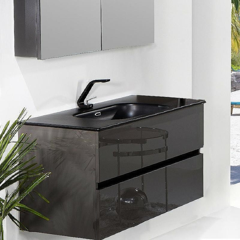 Тумба под раковину Boheme Armadi Art Vallessi 100 837-100-A glossy подвесная Антрацит глянец, купить, цена, заказать, магазин, доставка, скидка, промокод, купить, цена, заказать, магазин, доставка, скидка, промокод