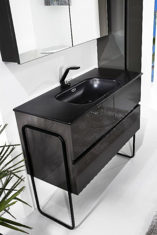 Тумба под раковину Boheme Armadi Art Vallessi 100 837-100-A glossy подвесная Антрацит глянец, купить, цена, заказать, магазин, доставка, скидка, промокод, купить, цена, заказать, магазин, доставка, скидка, промокод