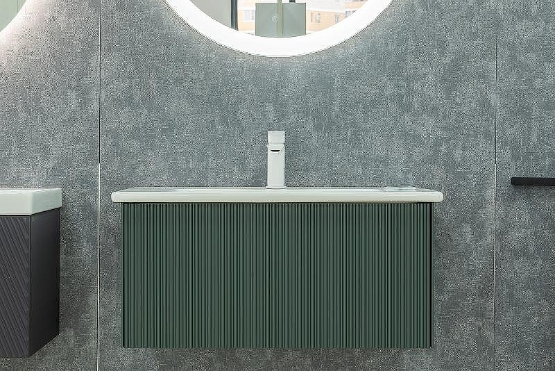 Тумба под раковину WellWant Aura 80 WWM000800G подвесная Серо-зеленая, купить, цена, заказать, магазин, доставка, скидка, промокод, купить, цена, заказать, магазин, доставка, скидка, промокод